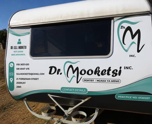 Front of the mobile clinic caravan